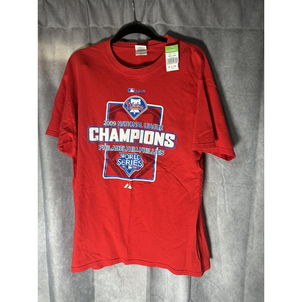 Philadelphia Phillies T Shirt 2009 National League Champions MLB Adult L Red